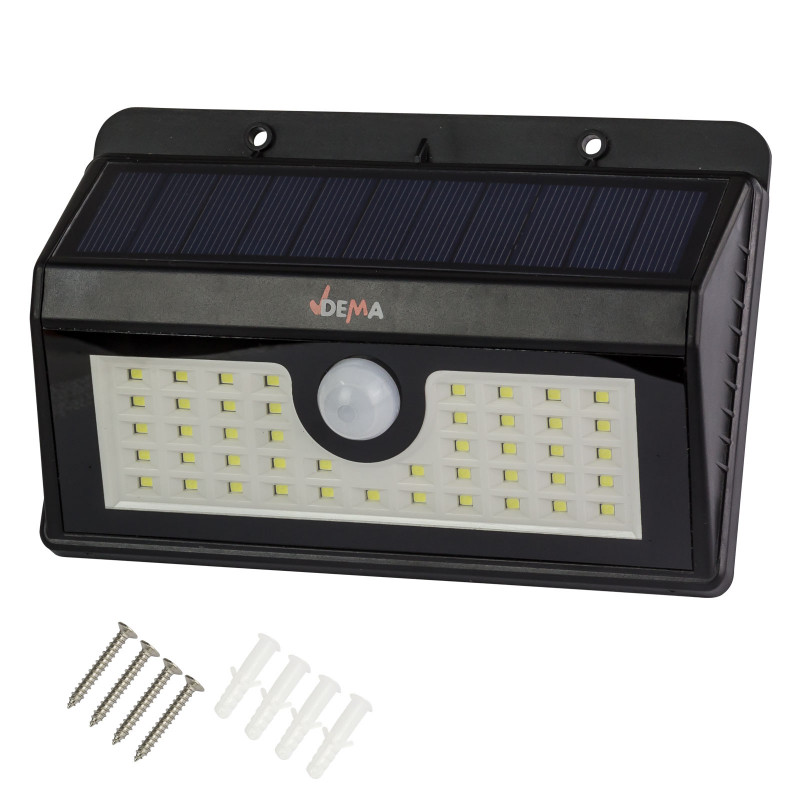 DEMA Aku LED svítilna se solárním panelem a detektorem pohybu DSL300 90061D