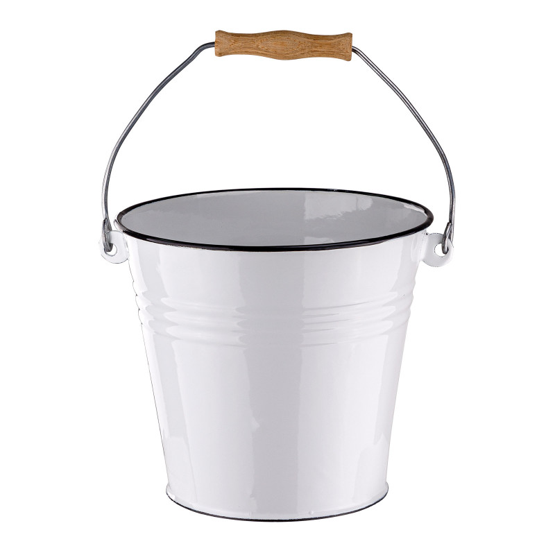 DEMA Smaltovaný kbelík na vodu 5 litrů, bílý 15146D