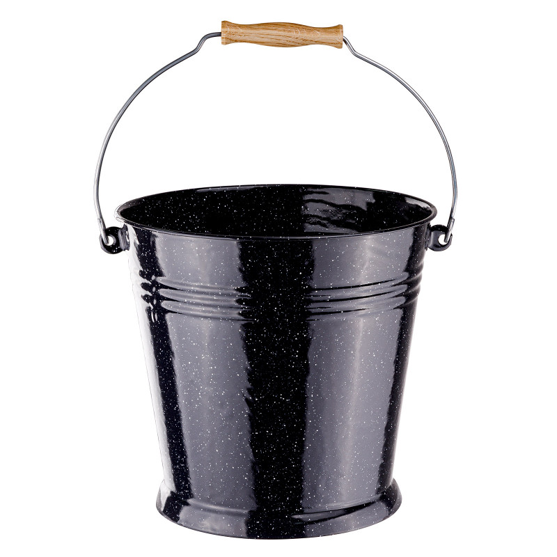 DEMA Smaltovaný kbelík na popel 10 litrů, černý 15148D