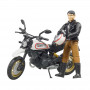 Motocykl Scrambler Ducati Desert Sled s jezdcem 1:16 63051