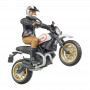 Motocykl Scrambler Ducati Desert Sled s jezdcem 1:16 63051