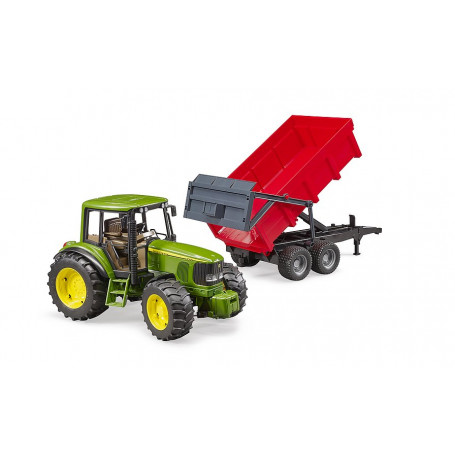 Traktor John Deere 6920 se sklápěcím přívěsem červeným 1:16 02057