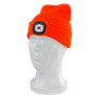 Pletená čepice s LED světlem, neonově oranžová