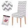 Potah na židli elastický, bílo-šedý, zigzag SPRINGOS SPANDEX