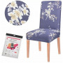 Potah na židli elastický, modrý s květy SPRINGOS SPANDEX