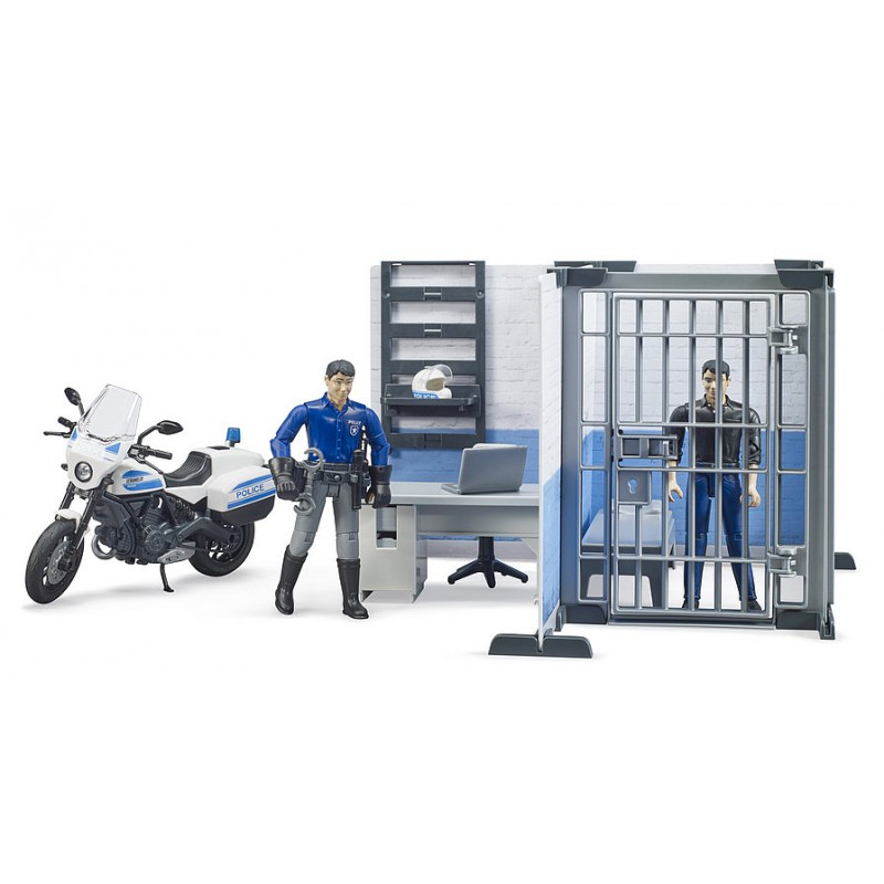 Bruder Policejní stanice s figurkami a motorkou 1:16 62732 12129D