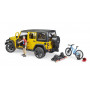 Terénní auto Jeep Wrangler Rubicon Unlimited s cyklistou a horským kolem 1:16 02543