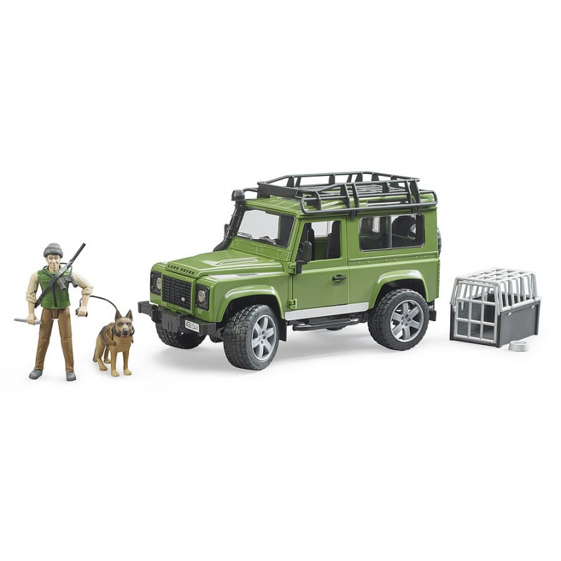 Bruder Terénní vůz Land Rover Defender Station Wagon s lesníkem a psem 1:16 02587 12120D