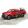 Pick-Up RAM 2500 Power Wagon s motocyklem Ducati Desert Sled a jezdcem 1:16 02502