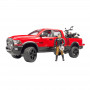 Pick-Up RAM 2500 Power Wagon s motocyklem Ducati Desert Sled a jezdcem 1:16 02502