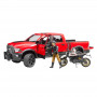 Pick-Up RAM 2500 Power Wagon s motocyklem Ducati Desert Sled a jezdcem 1:16 02502