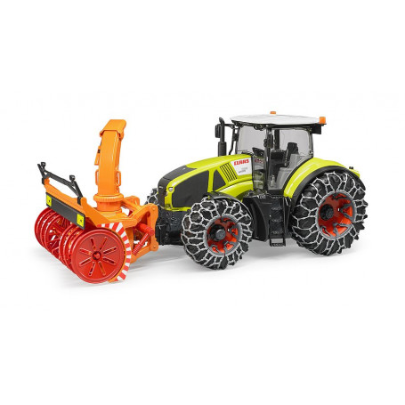Traktor Claas Axion 950 se sněhovými řetězy a sněhovou frézou 1:16 03017