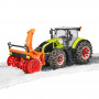 Traktor Claas Axion 950 se sněhovými řetězy a sněhovou frézou 1:16 03017