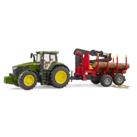 Traktor John Deere 7R350 s přívěsem na dřevo a 4 kmeny 1:16 03154