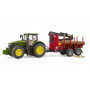 Traktor John Deere 7R350 s přívěsem na dřevo a 4 kmeny 1:16 03154