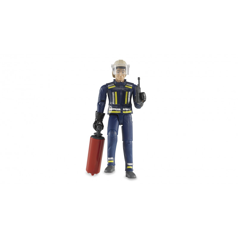 Bruder bworld Figurka hasiče s přilbou, rukavicemi, vysílačkou a hasicím přístrojem 1:16 60100 11156D