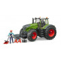 Traktor Fendt 1050 Vario s předním závažím a figurka mechanika s dílenským vybavením 1:16 04041