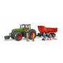 Traktor Fendt 1050 Vario s předním závažím a figurka mechanika s dílenským vybavením 1:16 04041