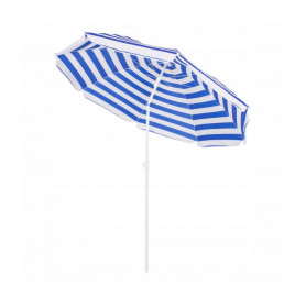 Zahradní slunečník naklápěcí 160 cm, modro-bílý SPRINGOS VIVA