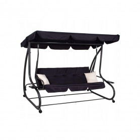 Zahradní houpačka SPRINGOS FLORIDA 4-místná, černá
