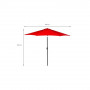 Zahradní slunečník 290 cm, červený SPRINGOS SUNNY GU0018