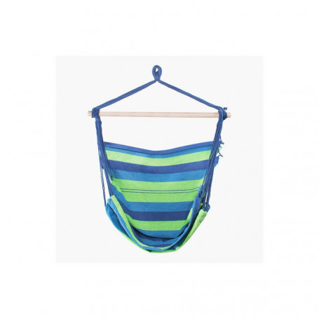 Závěsné houpací křeslo 130x100 cm, modro-zelené SPRINGOS BELLA