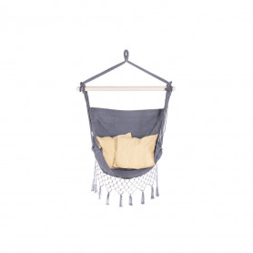 Závěsné houpací křeslo 130x100 cm, šedo-béžové SPRINGOS BORGO