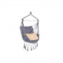 Závěsné houpací křeslo 130x100 cm, šedo-béžové SPRINGOS BORGO