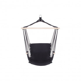 Závěsné houpací křeslo 130x90 cm, černé SPRINGOS LUCIA