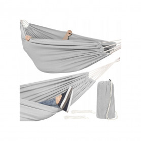 Houpací síť 200x150 cm, šedá SPRINGOS STELLA