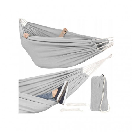 Houpací síť 200x150 cm, šedá SPRINGOS STELLA