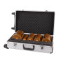 HM vrtací korunky v hliníkovém pojízdném kufříku, 11-dílná sada
