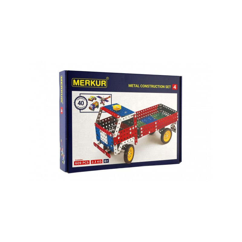 Merkur Toys Stavebnice MERKUR 4 40 modelů 602ks 2 vrstvy v krabici 36x26,5x5,5cm 34000004-XG