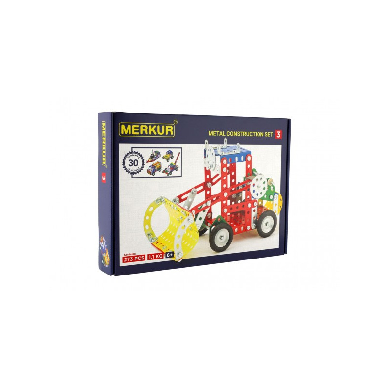 Merkur Toys Stavebnice MERKUR 3 30 modelů 307ks v krabici 36x26,5x5,5cm 34000003-XG