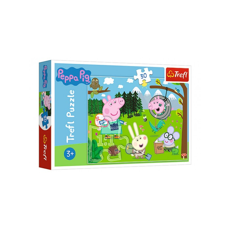 Trefl Puzzle Prasátko Peppa/Peppa Pig Výlet do lesa 27x20cm 30 dílků v krabičce 21x14x4cm 89118245-XG