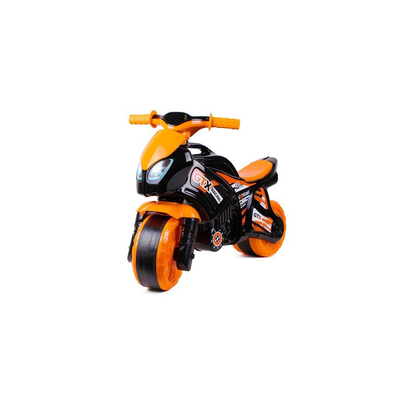 Teddies Odrážedlo motorka oranžovo-černá plast v sáčku 35x53x74cm 24m+ 00880074-XG