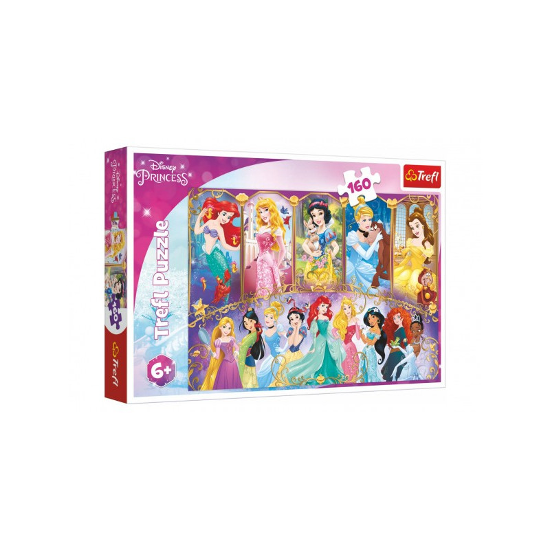 Trefl Puzzle Portréty princezen Disney 41x27,5cm 160 dílků v krabici 29x19x4cm 89015407-XG