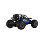 Auto RC buggy terénní modré 22cm plast 2,4GHz na baterie + dobíjecí pack v krabici 32x16x18cm