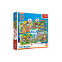 Puzzle 4v1 Prázdniny Tlapková Patrola/Paw Patrol 28,5x20,5cm v krabici 28x28x6cm