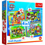 Puzzle 4v1 Prázdniny Tlapková Patrola/Paw Patrol 28,5x20,5cm v krabici 28x28x6cm