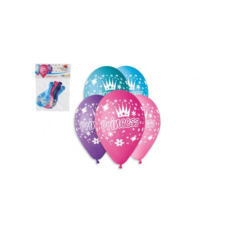 Smart Balloons Balonek/Balonky nafukovací princezny 12'' průměr 30cm 5ks v sáčku 10300724-XG