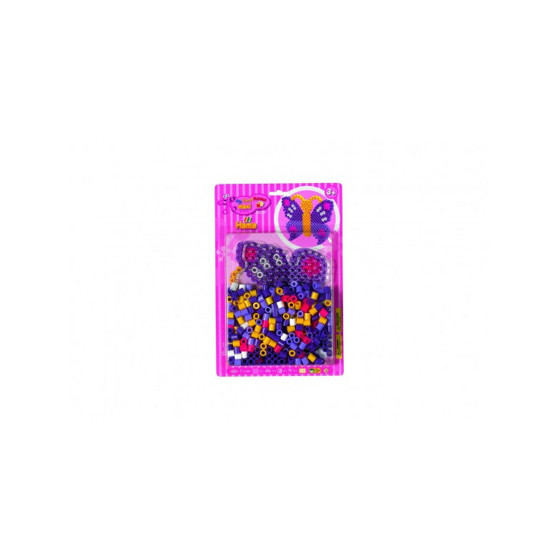 Lowlands Zažehlovací korálky Hama MAXI motýl 250ks + podložka na kartě 19x29,5cm 88800209-XG