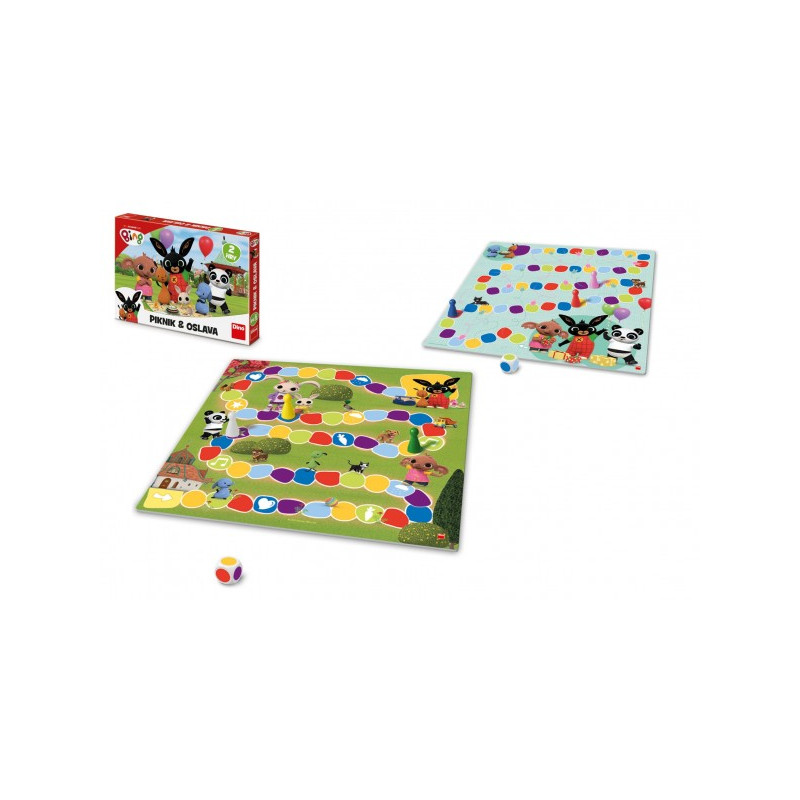 Dino Piknik a Oslava 2v1 Králíček Bing dětské společenské hry v krabici 33,5x23x3,5cm 21624023-XG