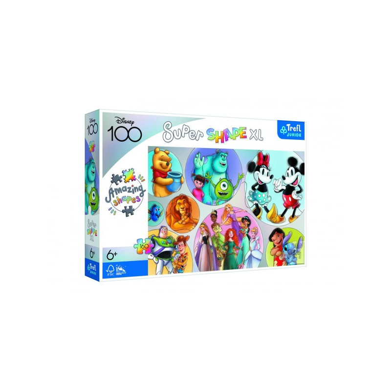 Trefl Puzzle Barevný svět Disney 160 XL Super Shape 60x40cm v krabici 40x27x6cm 89050033-XG