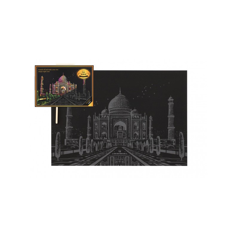 SMT Creatoys Škrabací obrázek barevný Taj Mahal 40,5x28,5cm A3 v sáčku 22962635-XG