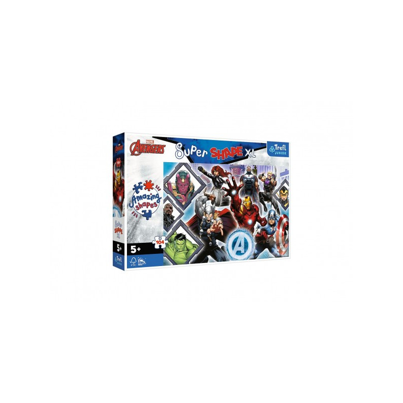 Trefl Puzzle 104 XL Super Shape Vaši oblíbení Avengers/The Avengers 60x40cm v krabici 40x27x6cm 89050018-XG