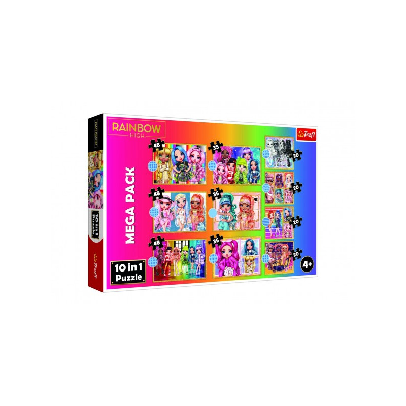 Trefl Puzzle 10v1 Kolekce módních panenek/Rainbow high v krabici 40x27x6cm 89096000-XG