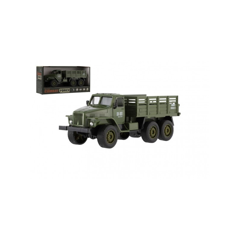 Teddies Auto vojenské nákladní plast 17cm na volný chod v krabičce 20x10x7cm 00861321-XG
