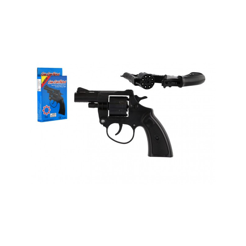 Teddies Revolver/pistole na kapsle 8 ran plast 13cm v krabičce 9,5x16x2,5cm 00861353-XG
