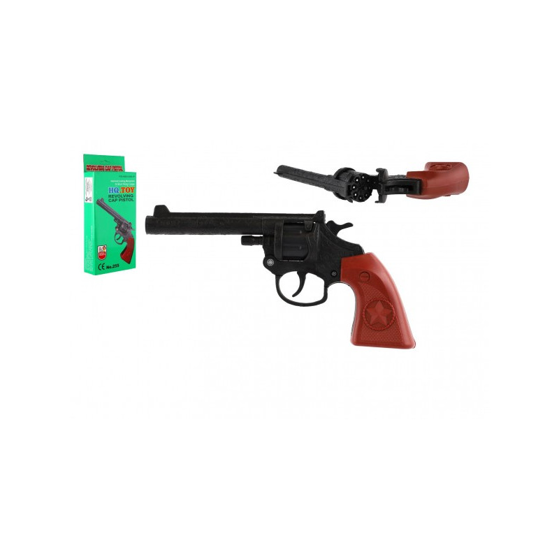Teddies Revolver/pistole na kapsle 8 ran plast 20cm v krabičce 11,5x23x3,5cm 00861354-XG
